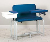 Clinton Extra-Tall and Wide Blood Drawing Chair with Drawer and Flip Arm